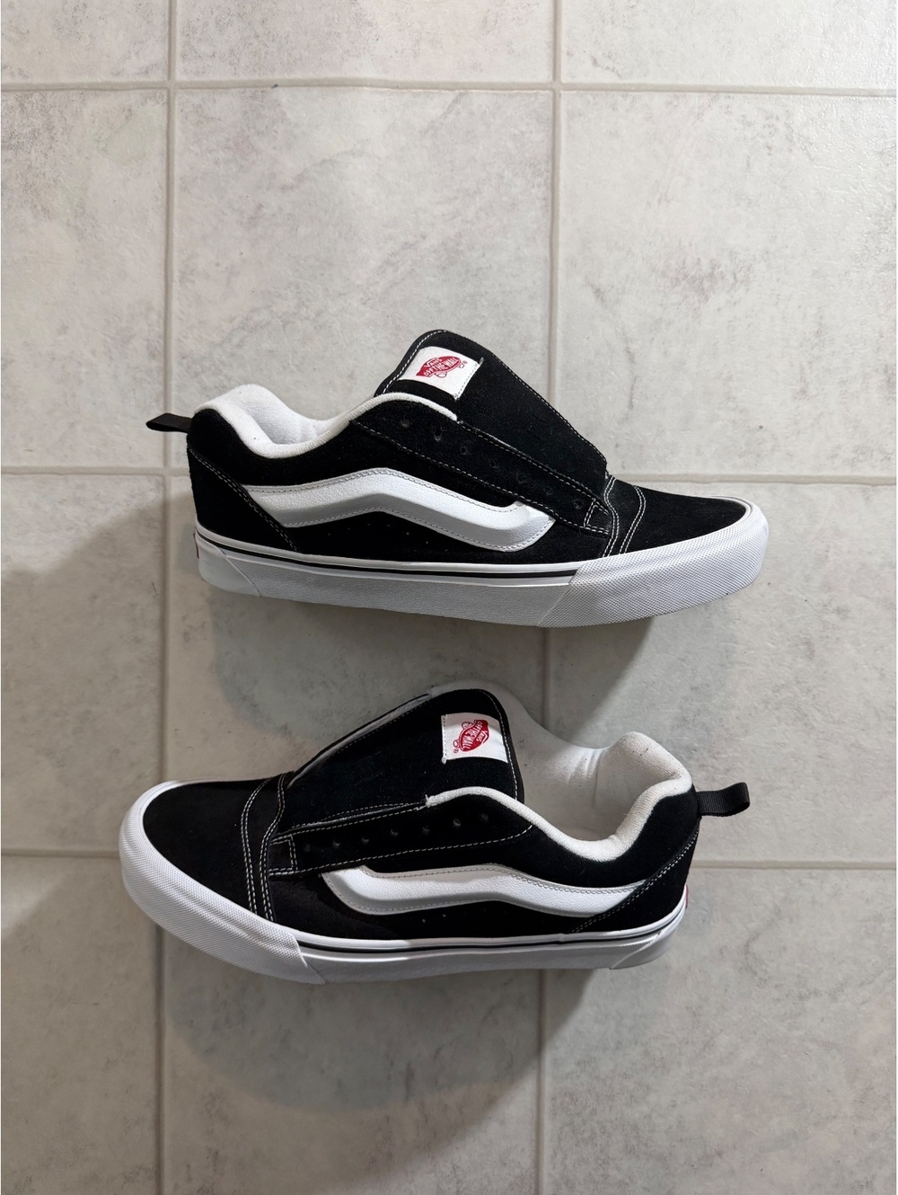 Vans Men's Black and White Slip-On Skate Shoes Size 11